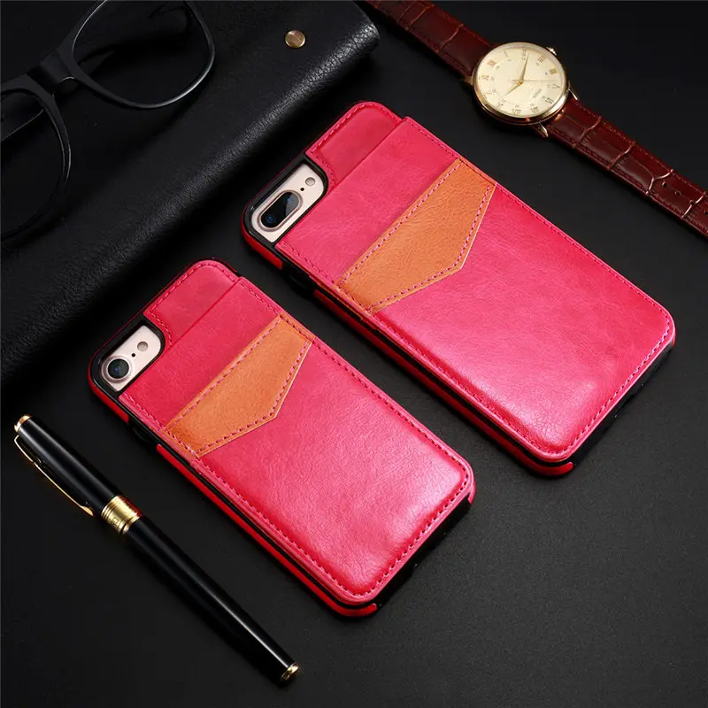Hot Pink Kisscase Вертикальный Флип держатель карты кожаный чехол для iPhone 6 6S плюс X XR XS Макс Ретро Чехол сумка для iphone 7 8 плюс кошелек Чехол чехол на айфон 6 S 8 плюс чехлы на айфон X 7 плюс чехол на айфон XR XS Макс - Цвет: Hot Pink
