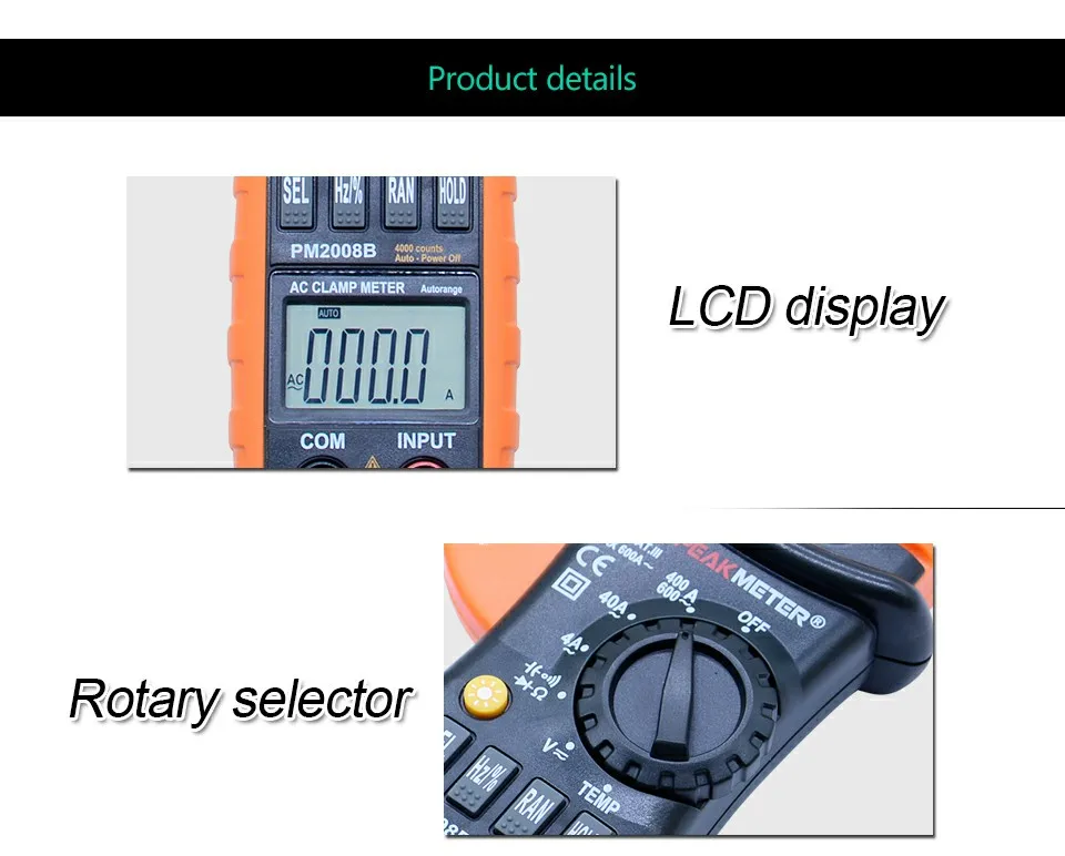 Цифровой AC клещи MS2008B диод тест 4000 отсчетов подсветка мультиметр тест er электрический портативный мультиметр