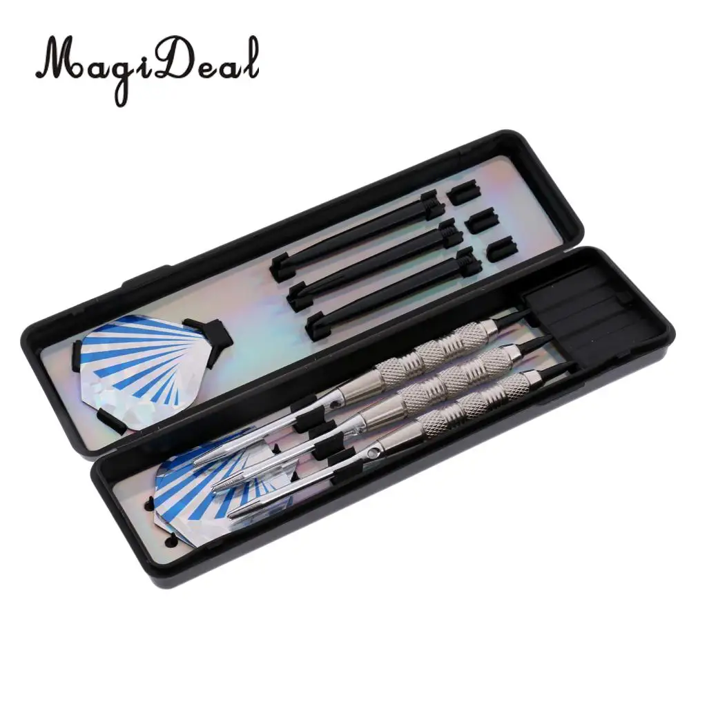 MagiDeal 3 Pieces Professional Soft Tip Darts Electronic Darts Iron Barrels, Aluminum Alloy and Nylon Shafts, PET Flights