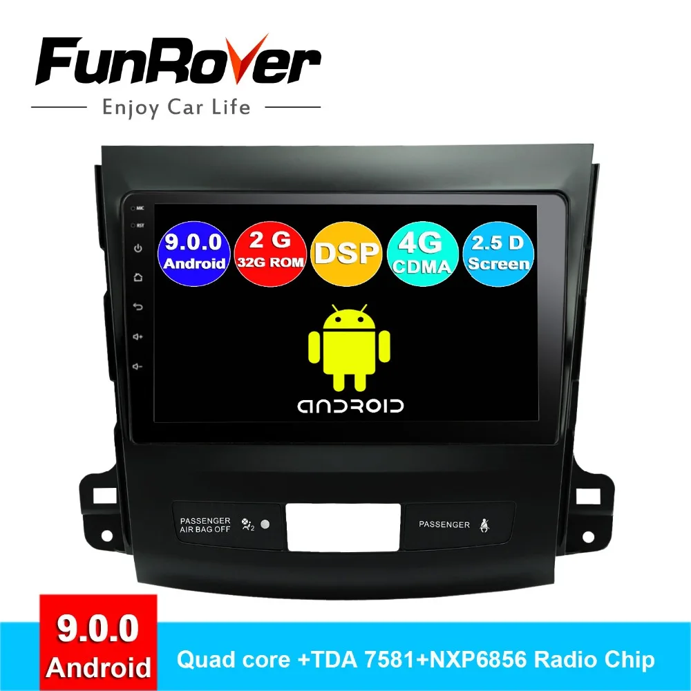 

FUNROVER Quad core android 9.0 2.5D+IPS Car Radio Multimedia for Mitsubishi Outlander 2006-2014/Peugeot 4007/Citroen C-Crosser