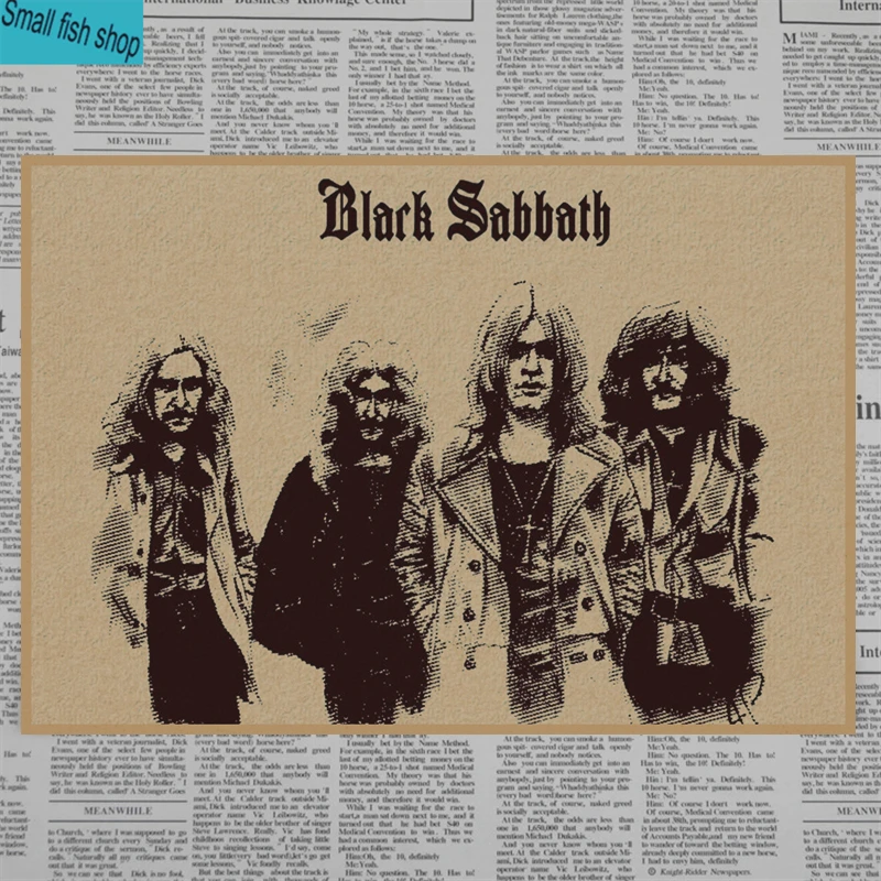 Черный Sabbath домашний декор крафт-кислотная рок-музыка плакат рисунок core наклейки на стену - Цвет: Серый