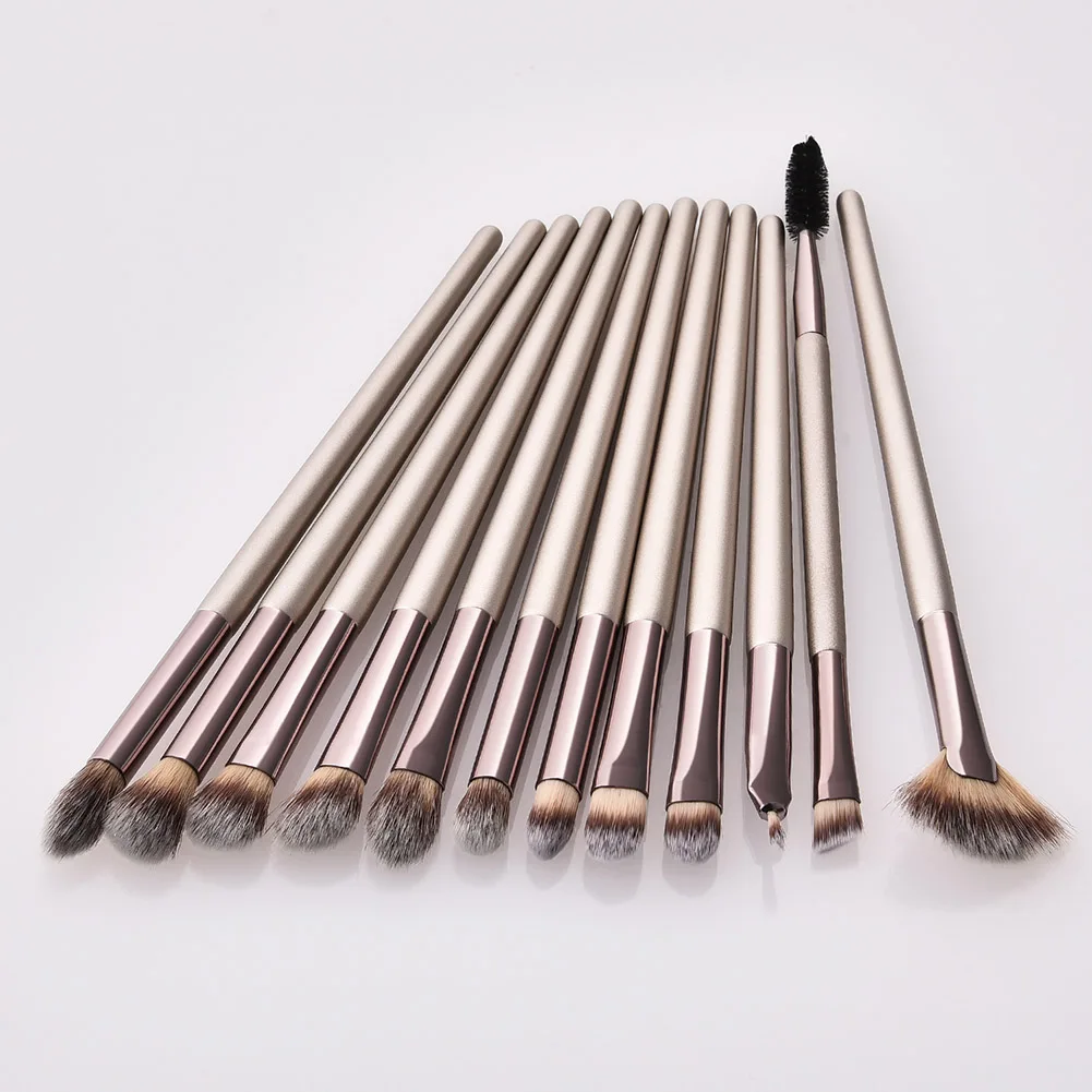 

12pcs Champagne Gold Makeup Brushes Set Eye Shadow Foundation Cosmetic Tools Kit @ME88