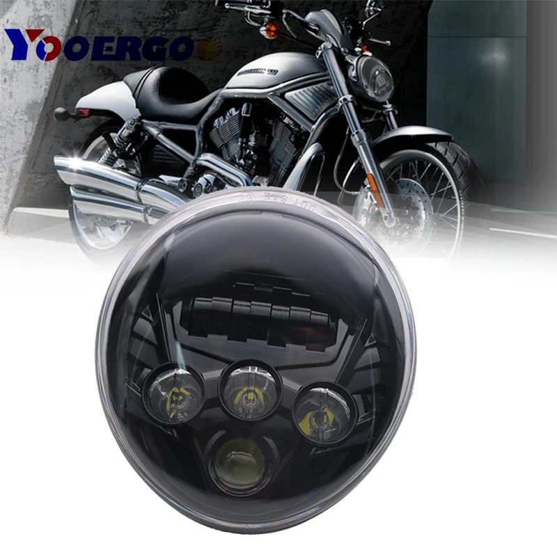 

60w VRSC/V-ROD led Headlight With daytime running light vrod headlight oval for Harley V Rod VRSCF VRSCR Harley Headlamp