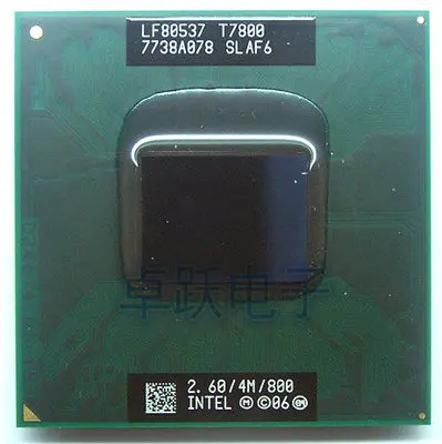 intel cpu Ноутбук Core 2 Duo T7800 cpu 4M Разъем 479 кэш/2,6 ГГц/800/двухъядерный процессор для ноутбука поддержка 965