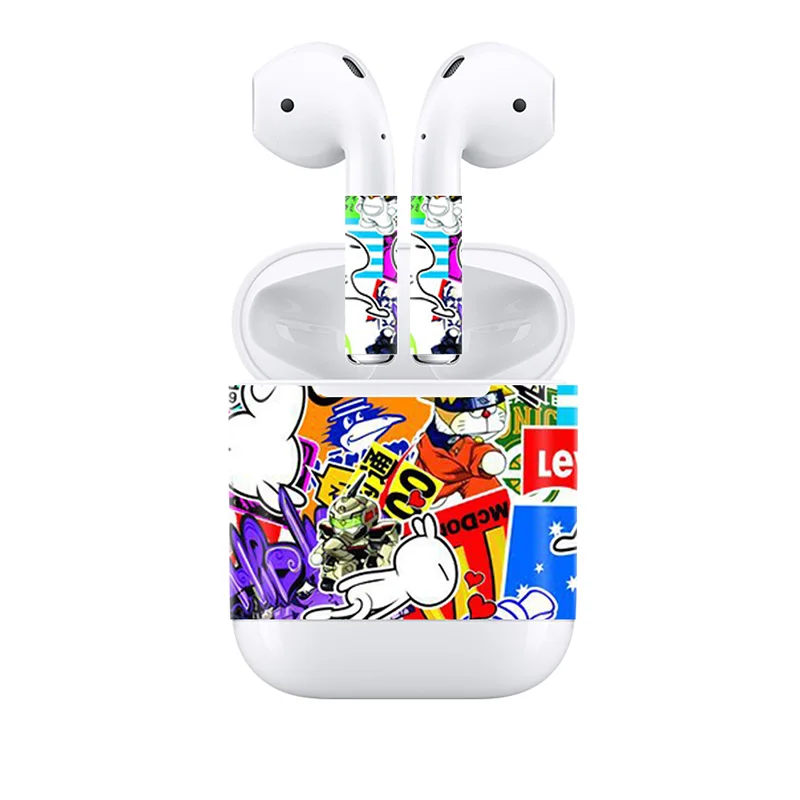 Популярный дизайн полностью закрывающие наклейки для наушников Apple AirPods