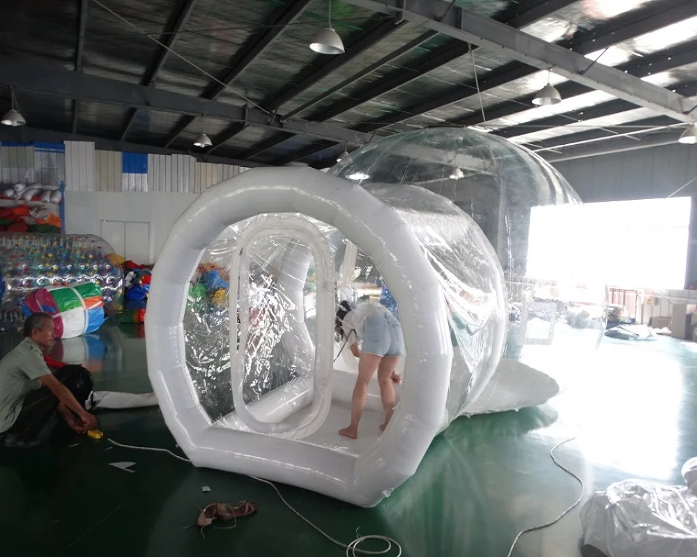 Открытый прозрачный надувной навес ясно домик пузырек один туннель пузырь надувная палатка