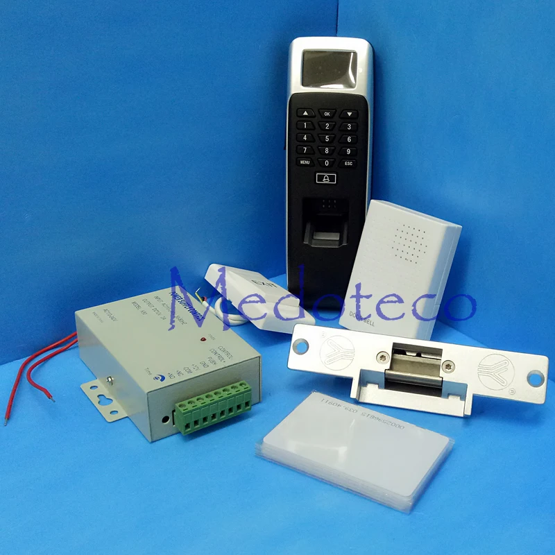 

DIY Full Fail Safe NC Strike Door Lock Fingerprint Access Control Kit Full Biometric Door Access Control System