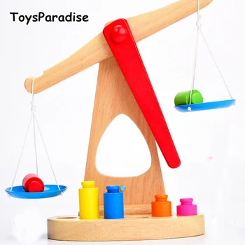 

Wooden Scale Digital Balance Baby Wooden Toys For Kids Classic Balancing Game Blocks Educational Math Toy Child Learning Gift