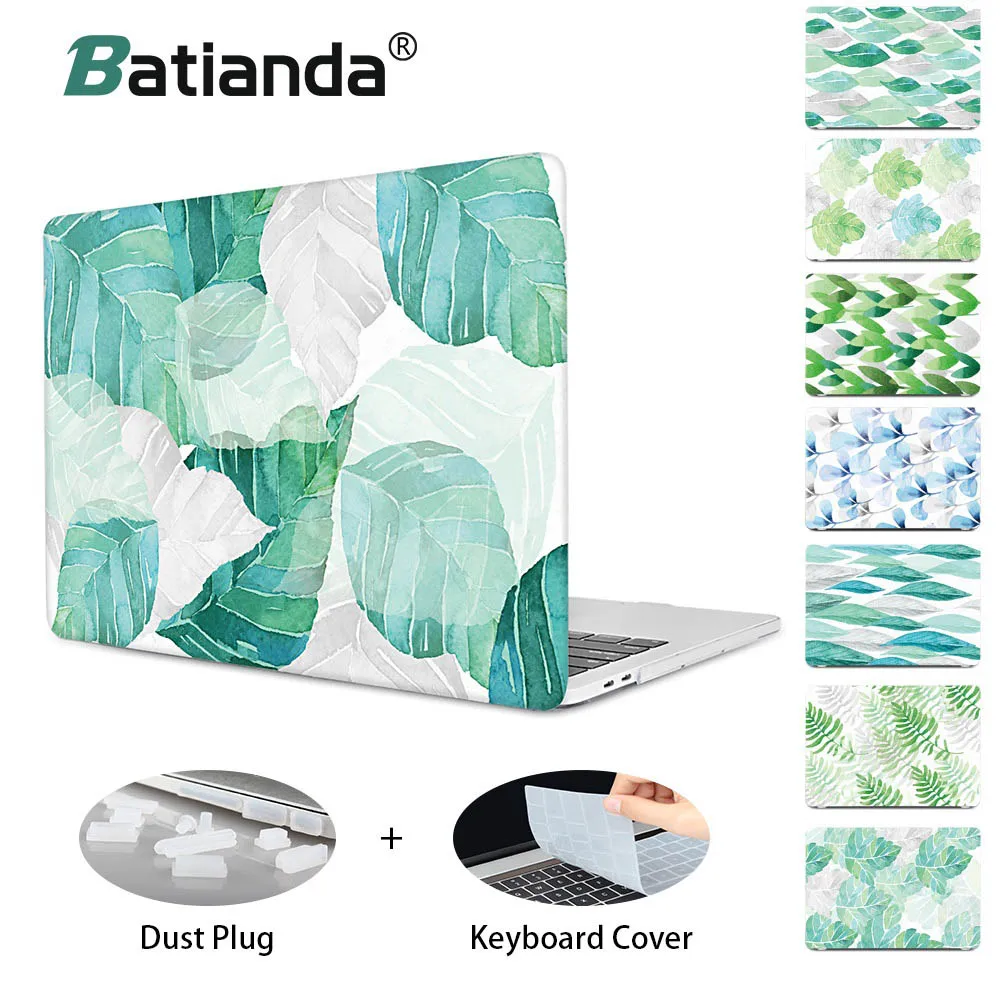 Billige Laptop Fall Für Apple Macbook Air Pro Retina 11 12 13 15 Für Mac buch 13,3 zoll mit Touch Bar kunst blatt Gedruckt Harte Laptop Tasche