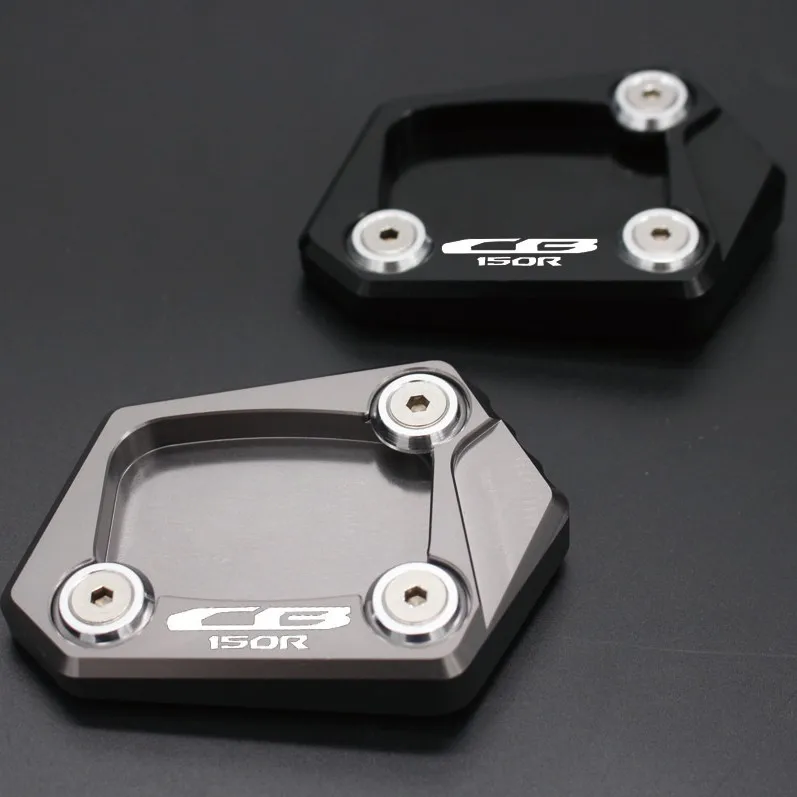 CNC Billet Aluminum Kickstand Foot Plate Side Stand Extension Pad Enlarge Extension For Honda CB150R CB 150R