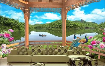 

Custom photo 3d wallpaper Non-woven mural beautiful landscape peacock painting 3d wall murals wallpaper for living room