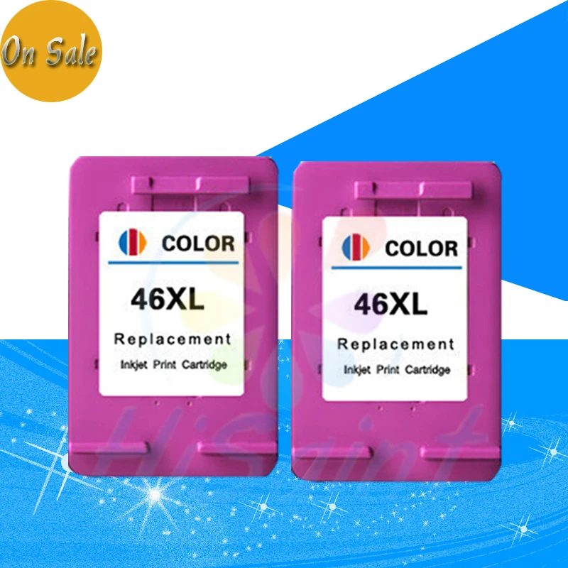 Hot sale 2 packs color for HP 46 for HP46 in Ink cartridge for HP Deskjet 2020HC 2520HC 2025HC
