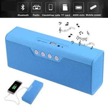 

Portable Bluetooth Speaker Outdoor Sports Two-in-One Mobile Power mini Speaker Wireless Desktop Bass Loudspeaker Subwoofer