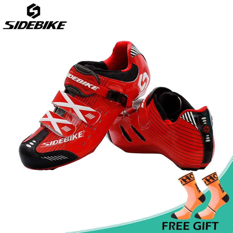 

Sidebike Ultralight Road Cycling Shoes Men Anto-lock Bike Shoes Hook&Loop Design Breathable Bicycle Shoes Boots Zapatos ciclismo