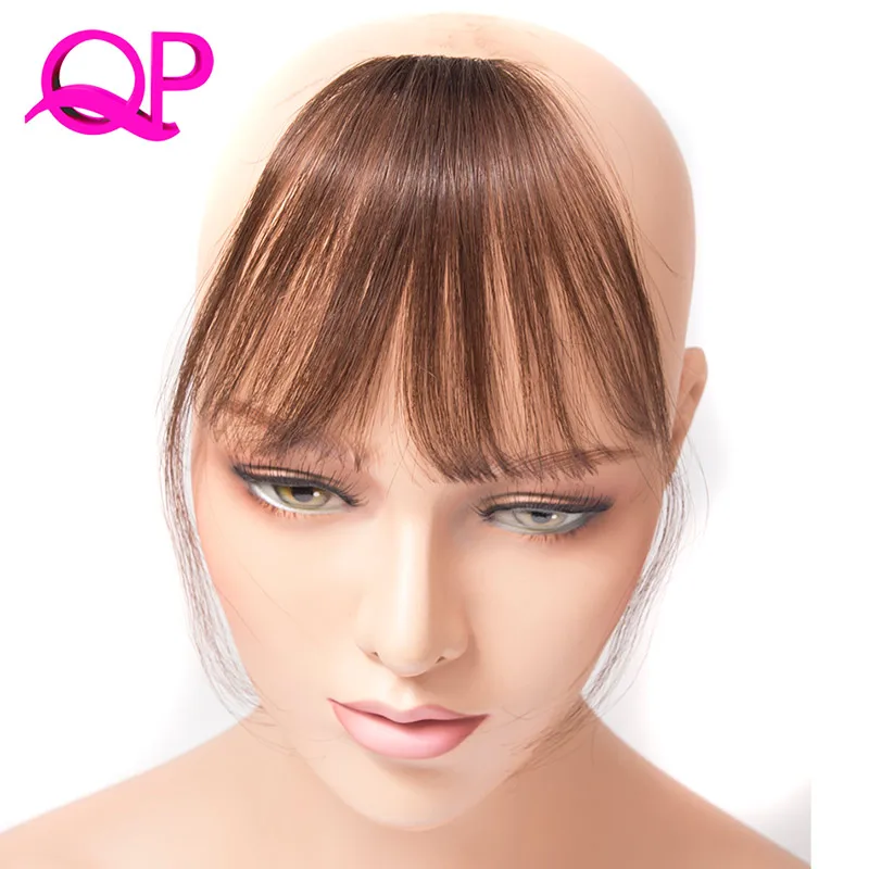 Qp Hair Front On Hair Bangs Brown Black Blonde One Piece Only Fringe Hair Extensions Synthetic False Hair Bangs