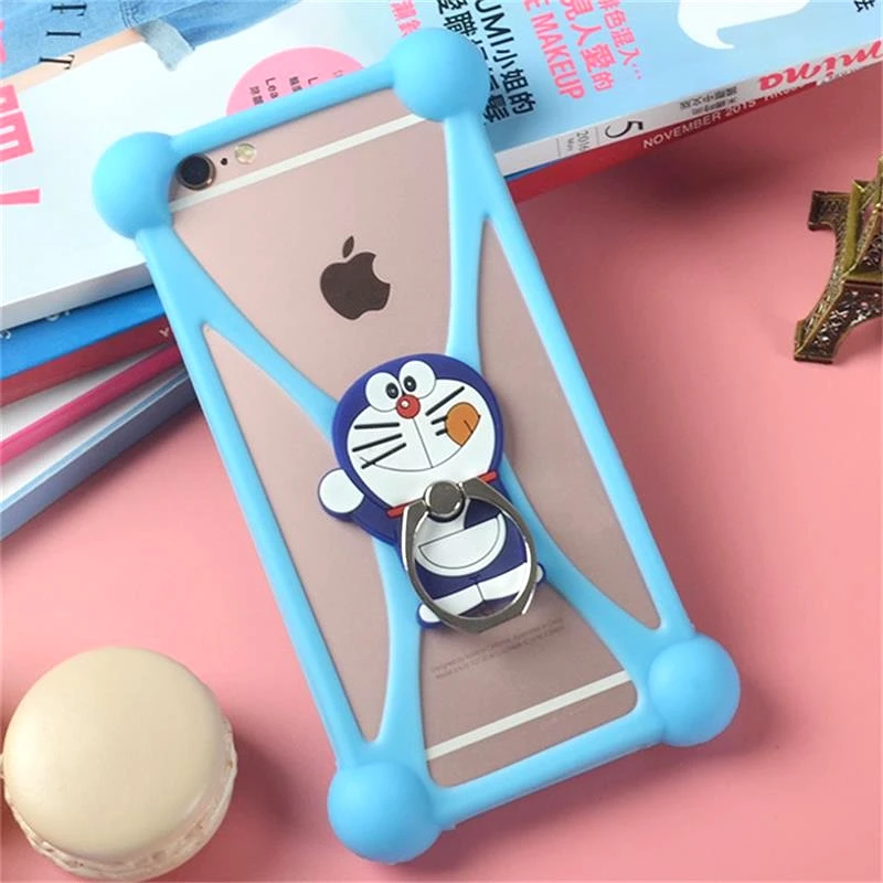 Phone Cases For Kruger&ampMatz Move 4 KM0426 Cartoon ring style stand holder Soft Silicone Case Cell 3.8 - 6.5 Inch Cover |