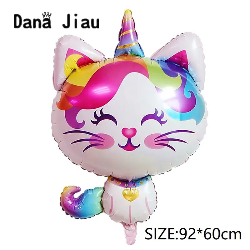 High quality Pink unicorn rainbow cat foil Balloon fish mermaid birthday party decoration Baby shower party lovely animal Ballon - Цвет: 1