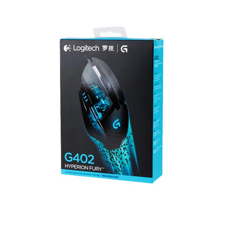 Оригинальная игровая мышь logitech G402 Hyperion Fury FPS с оптическим 4000 dpi высокоскоростным двигателем Fusion - Цвет: BLACK