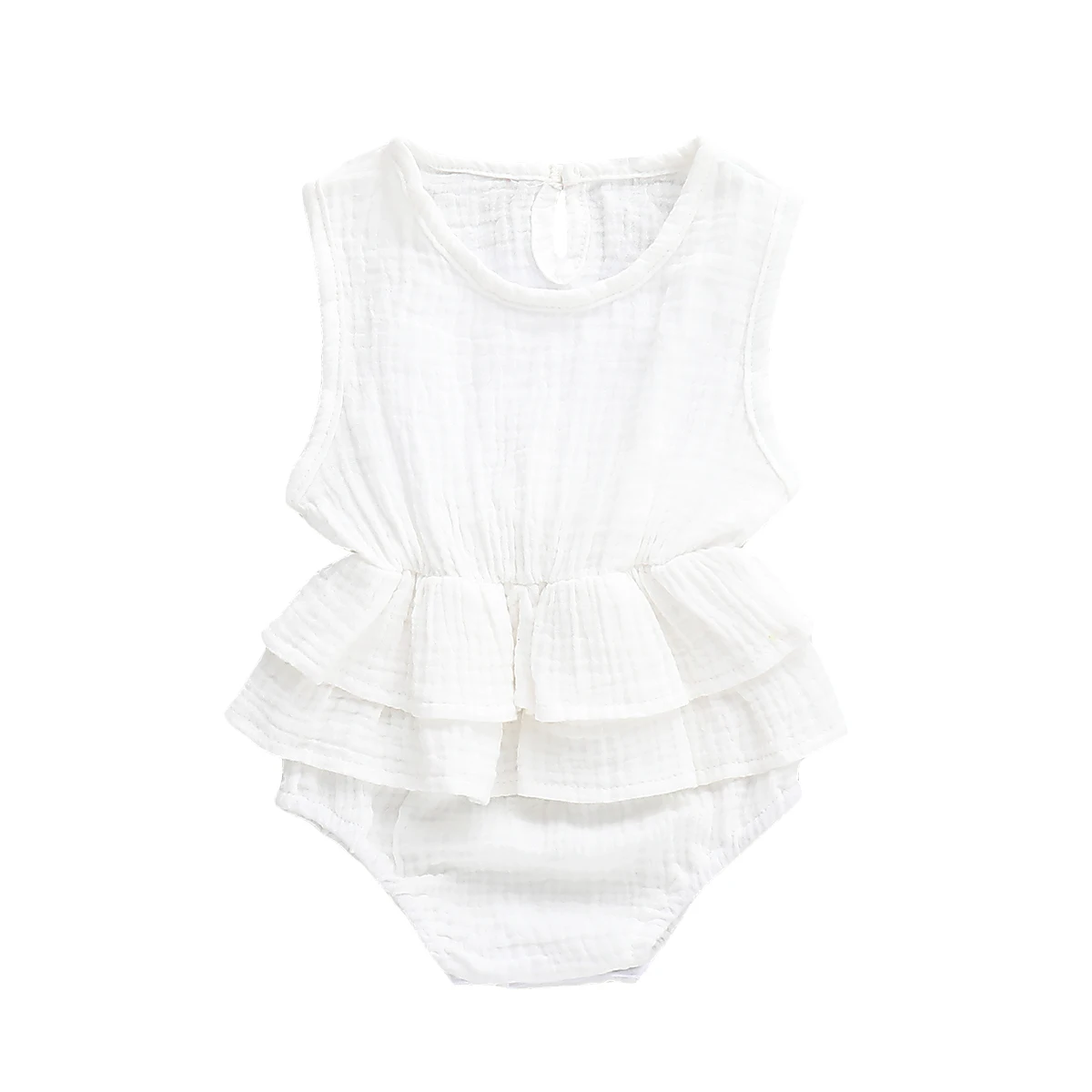 Новые поступления новорожденный малыш для маленьких девочек одежда с оборками комбинезон без рукавов юбка-пачка одноцветное 1 шт наряд От 0 до 2 лет - Color: B
