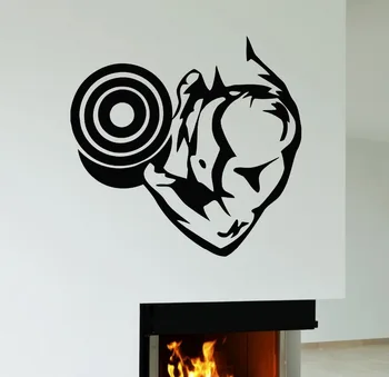 

Wall Stickers Vinyl Decal Fitness Club Dumbbell Hand Gym Sport Muscle