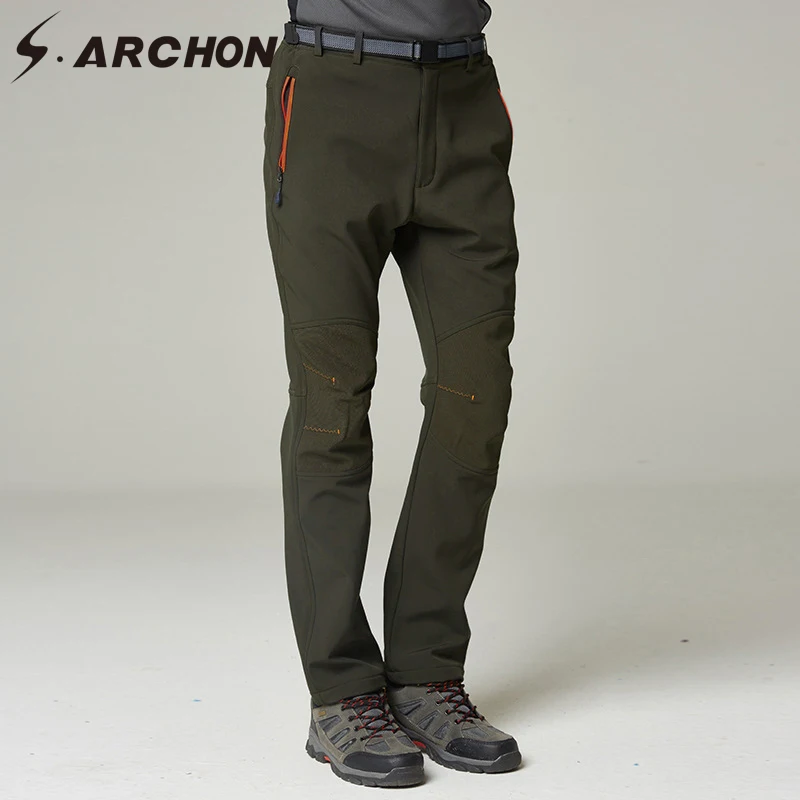 ReFire de cazadora de invierno a prueba de agua al aire libre senderismo pantalón caliente de los hombres de Trekking Camping pantalones de lana Pantalones de deporte del esquí pantalones de pesca