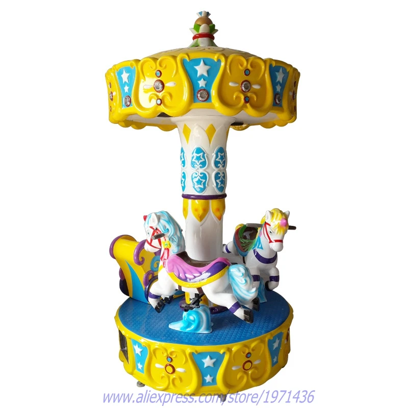 

3 Kids Amusement Carousels Horse Rotation Kiddie Rides Games Machines