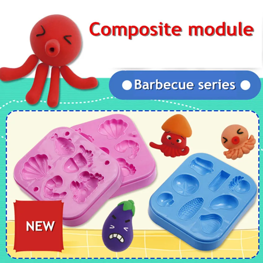 

3pcs Play Dough Model Clay #183 diy hand tools rubber mud safe barbecue mud mold DIY mold tool gift toys playdough