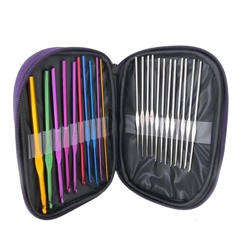 

Aluminium & Steel Curtzy Crochet Hooks 22PCS in 1 Set TT-best