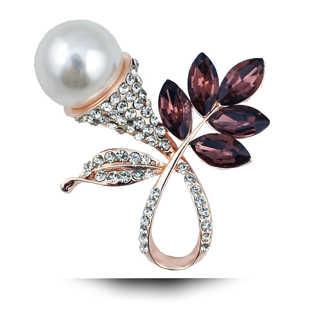 

B064 Crystal Leaf Brooch For Women Gold And Silver Color Rhinestone Brooch Jewelry & Jewellery Christmas Gift Brooch Pins