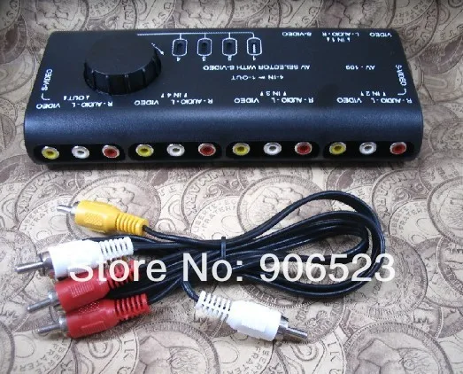 Оптовая продажа AV109 4 в 1 аудио S видео сигнал AV Переключатель с RCA кабелем|selector|selector