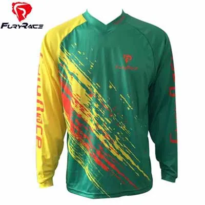 Фурия Race Для мужчин MTB DOWNHILL jersey100% полиэстер Мотокросс футболка мотоциклетные Велоспорт Велосипедный Спорт Майки велосипед Roupa Костюмы - Цвет: FRJ0028