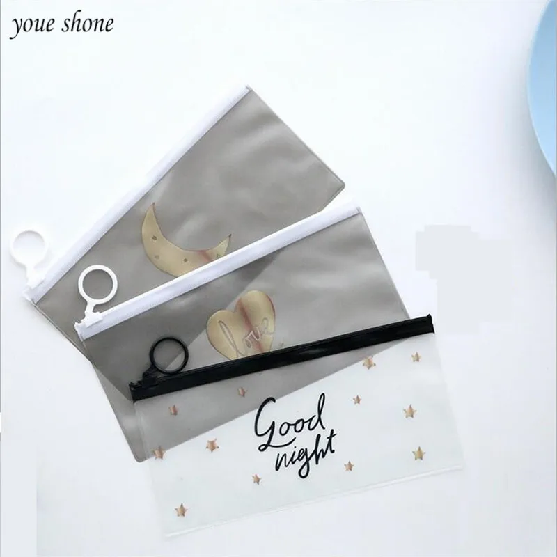 

1Pcs/lot Creative cute cartoon transparent pencil pvc bill information bag pencil bag student stationery bag chancery penalty