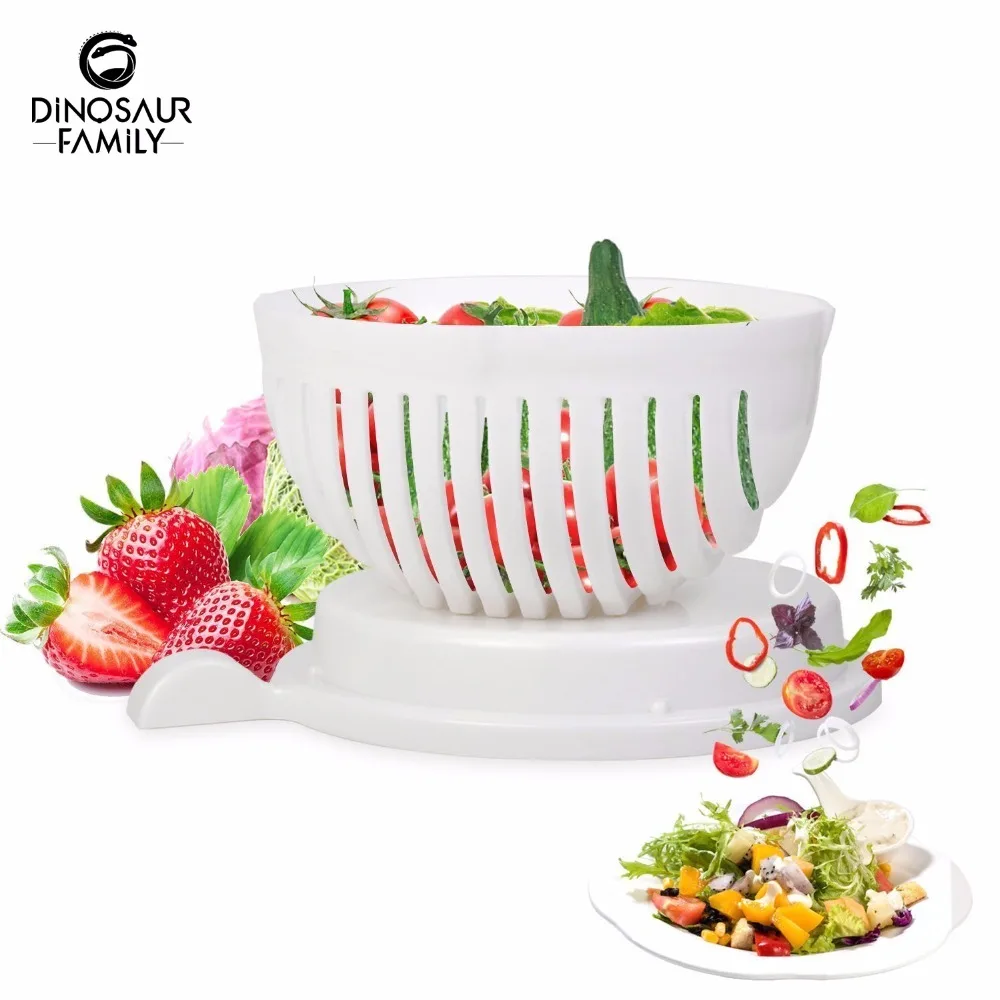 Salad Cutter Bowl In 60 Second Maker Easy Fruit Vegetable Washer And Quick Chopper Kitchen tools | Дом и сад