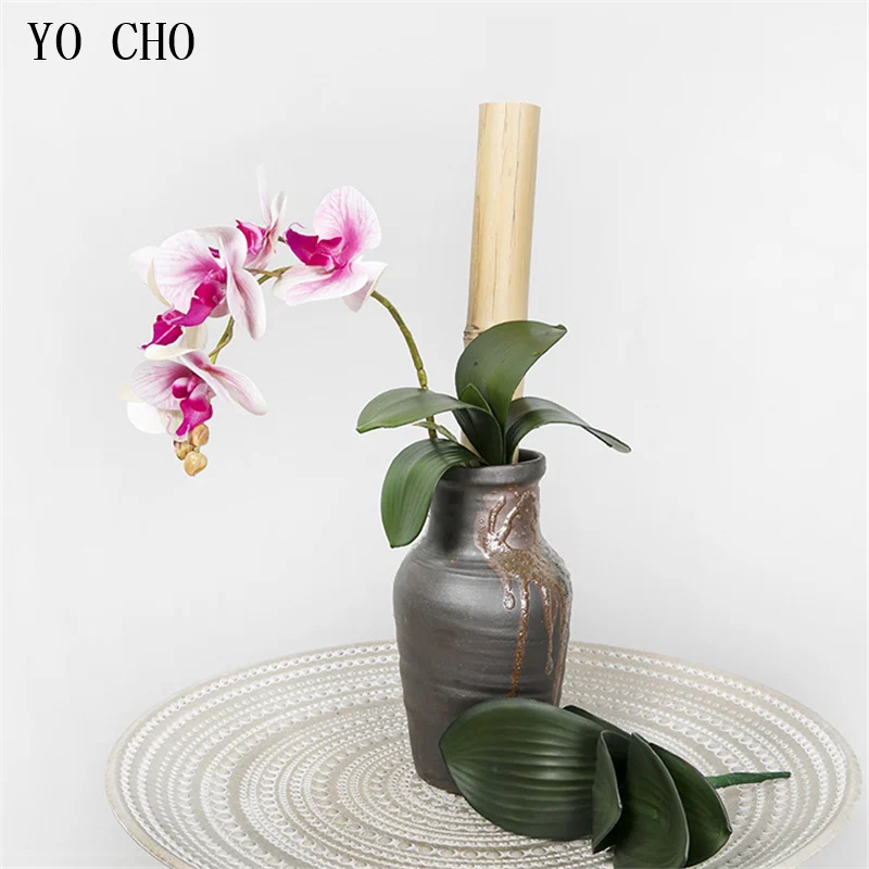 YO CHO 1 шт. настоящие на ощупь латексные цветы искусственные орхидеи листья