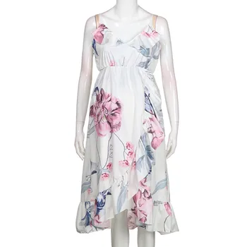 

Fashion Womens Mother Casual Floral Falbala Pregnant Dress For Maternity Clothes robe grossesse robe grossesse shooting photo