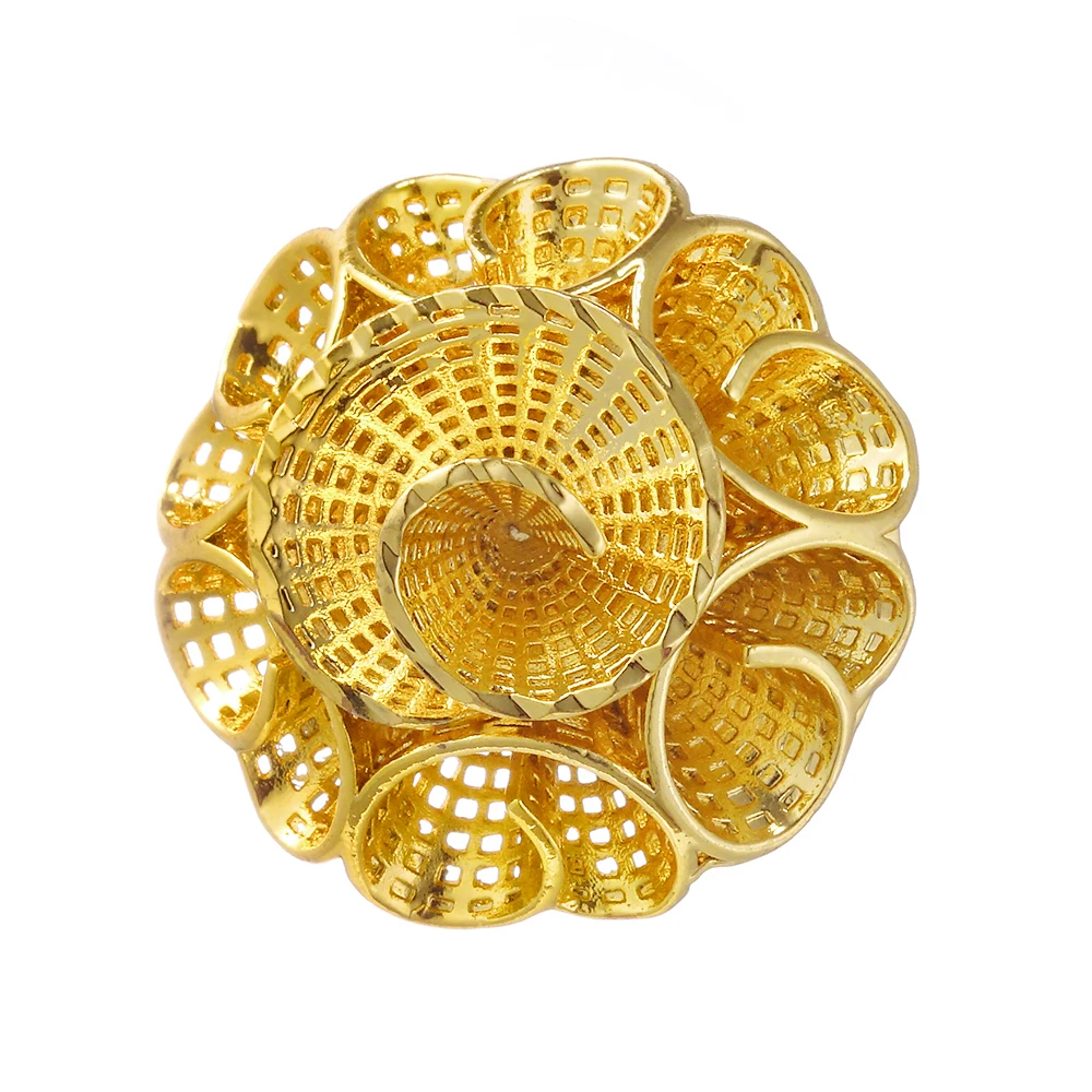 Ethlyn Золото Цвет Цветок Дубай кольцо Эфиопский/Африканский/нигерийский кольца для женщин подруги Вечеринка кольцо ювелирные изделия подарок R76