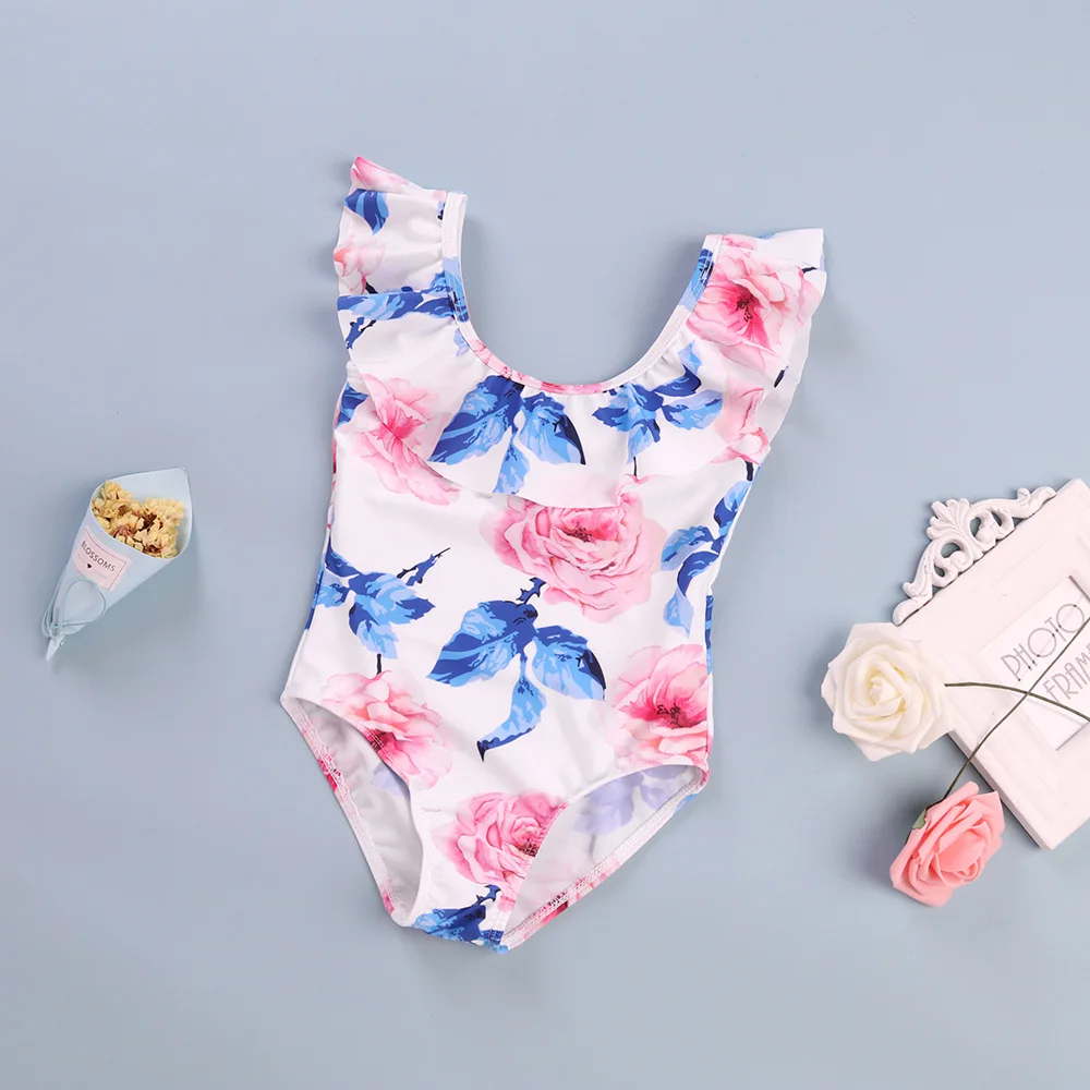 Dollplus/детский купальник для девочек с цветочным принтом; плавательный костюм без рукавов; купальный костюм; детский купальный костюм; пляжная одежда для маленьких девочек