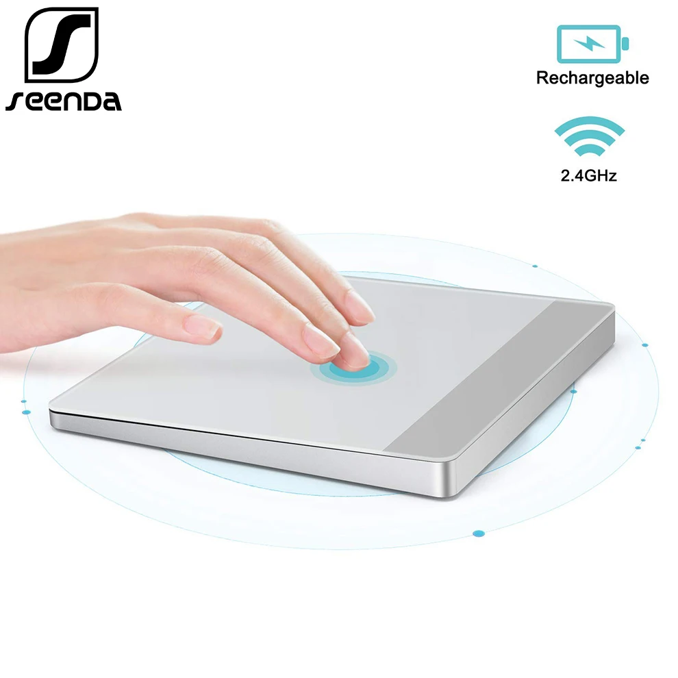 

SeenDa Rechargeable 2.4Ghz Touchpad with Nano Receiver Wireless Trackpad for Laptop Notebook PC USB Touch Pad for Windows Mac OS