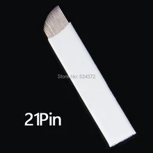 21Pin микроблейдинг ИГЛЫ Перманентный макияж ручное лезвие иглы для 3D вышивка ручная Татуировка ручка