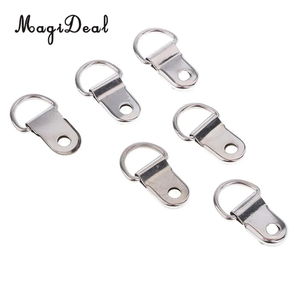 100 Pcs Single Hole D-Ring Hangers Home Decoration Creative Picture Frame Hanging 0.98 x 0.39 inch