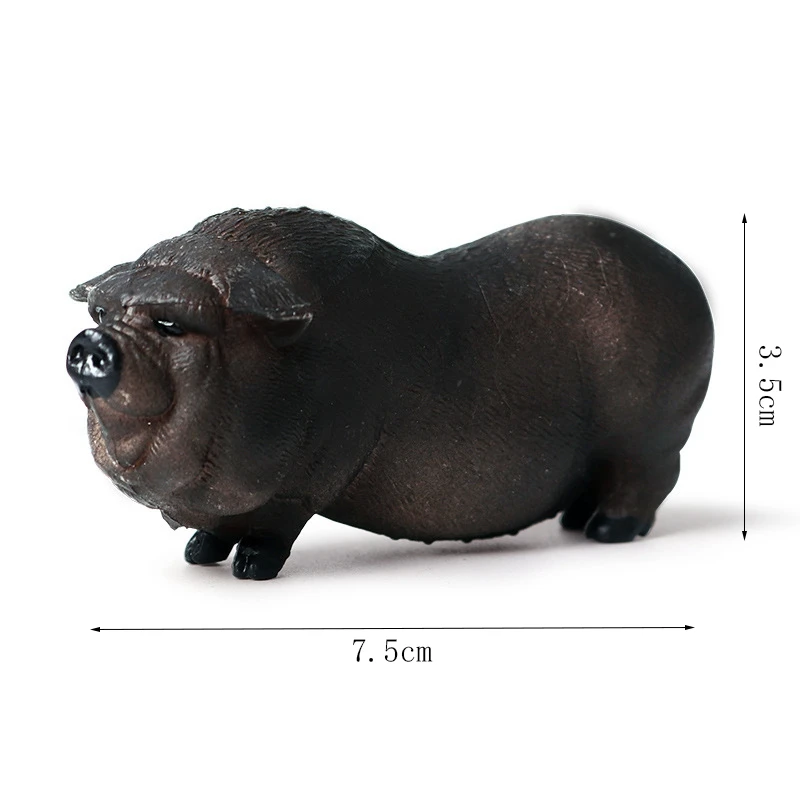 Имитация игрушка в виде дикого животного Вьетнам свиная ферма черная свинья дикого кабана модель Твердые Статические украшения
