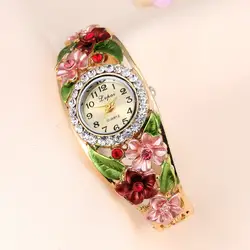 Женские часы из сплава с кристаллами цветок кварцевые женские наручные часы со стразами Relogio Feminino Reloj Mujer W50