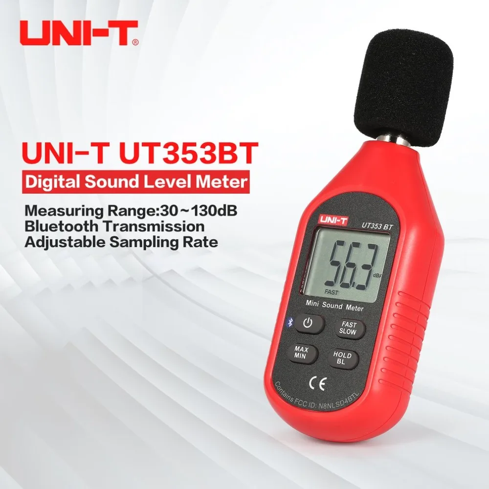 UNI T UT353BT Bluetooth цифровой ЖК дисплей Мини шумомер шум аудио датчик объема децибел