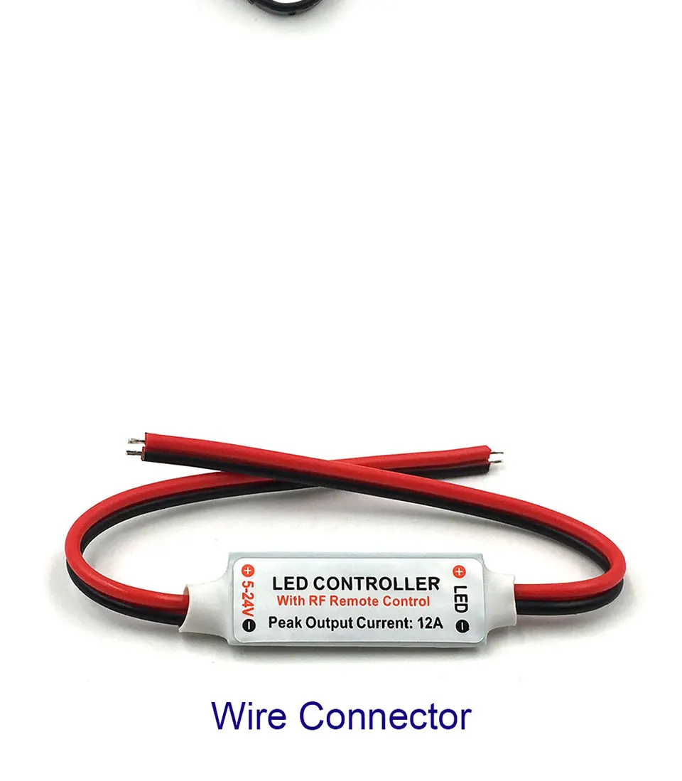 5-24V Mini RF Wirleless LED Controller 5V 12V 24V Dimmer for LED Strip Lamp Bulb Lights Dimming DC Wire Connector Remote Control (5)