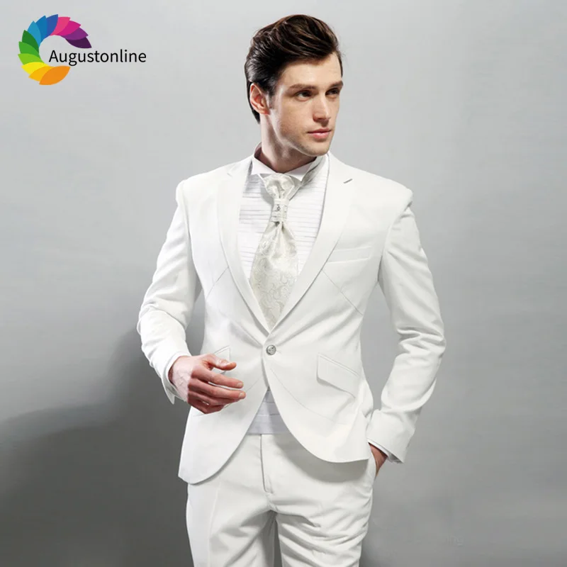 white wedding suits men