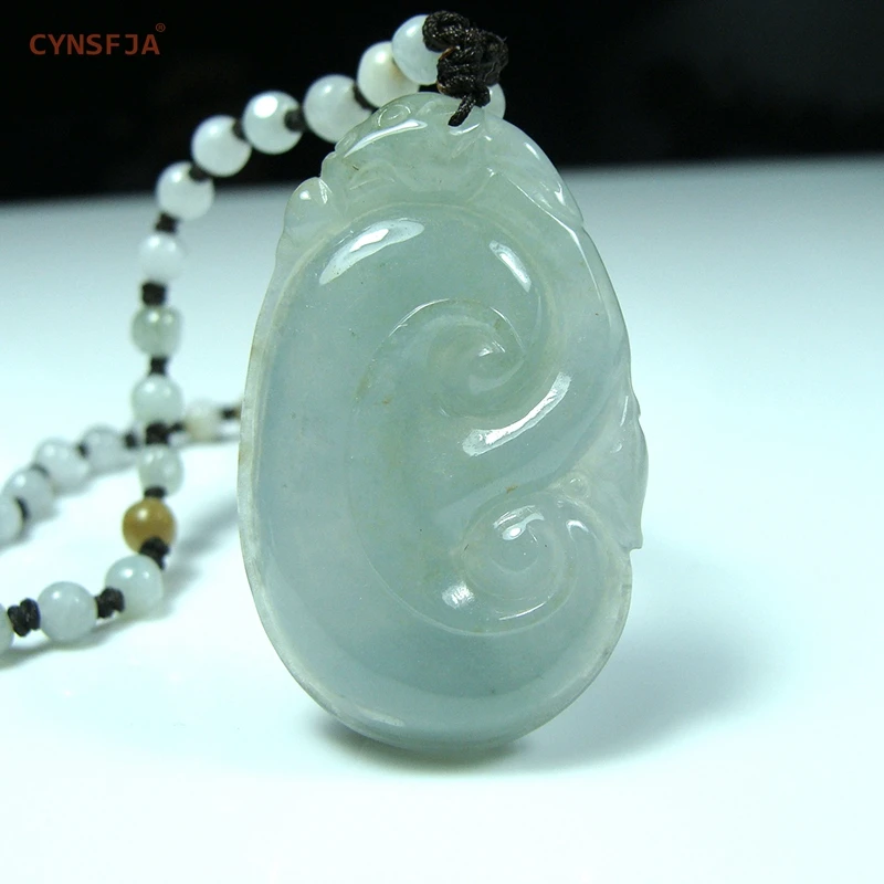 

Myanmar Emerald Charms Necklace Ruyi Jade Pendant Certified Natural A Grade Burmese Jadeite Green High Quality Hand Carved Gifts