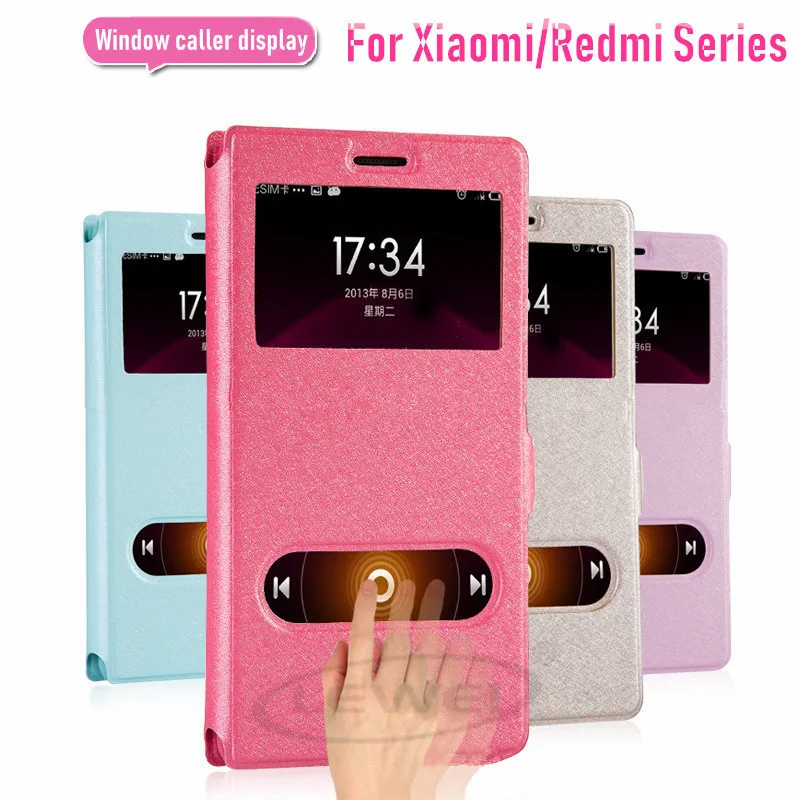 

Luxury Front Smart Window View Leather Filp Case For Xiaomi 9 SE F1 Mi 8 A2 Lite Max 2 3 Redmi 5 Plus Note 5 7 6 Pro 4X 4A Cover