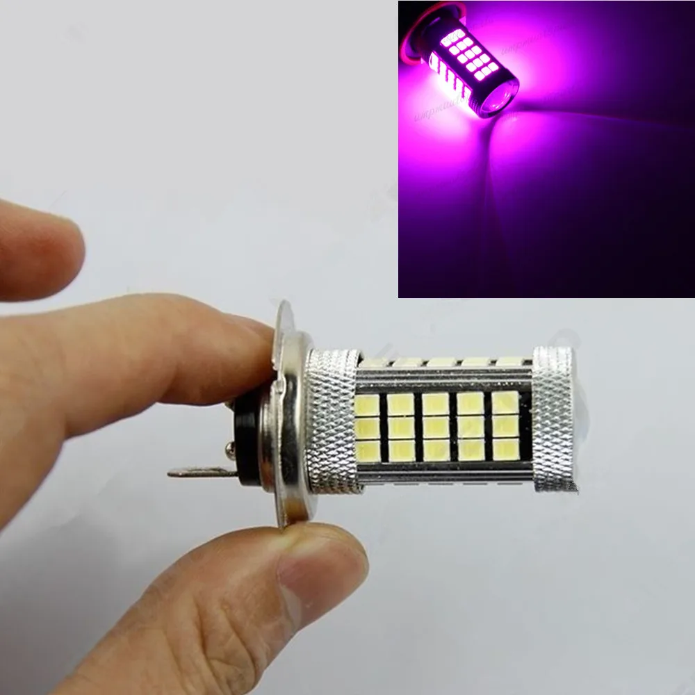 

H7 2835 63 66 SMD LED PX26D Projector Fog Driving Light Bulb Car Lamp Source Bright Than 33 SMD Pink Purple
