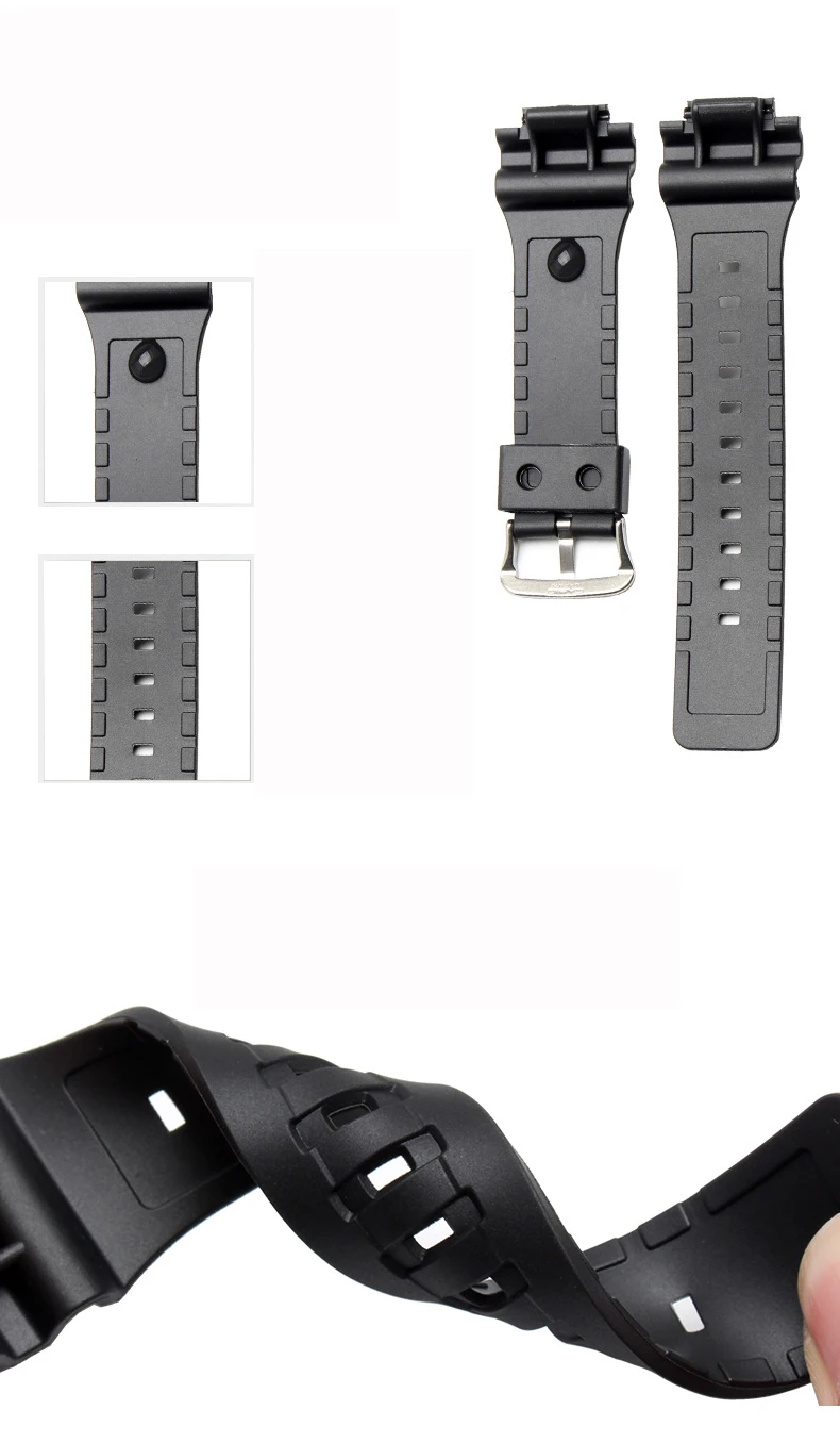 Новый высокое качество ремешок для casio AQ-S810W для ММ мужчин часы 18 мм силиконовый Черный резиновый браслет