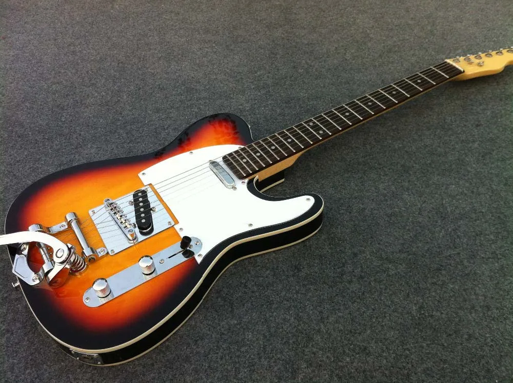 bigsby Bridge Top binding Sunburst quality Tele Electric guitar